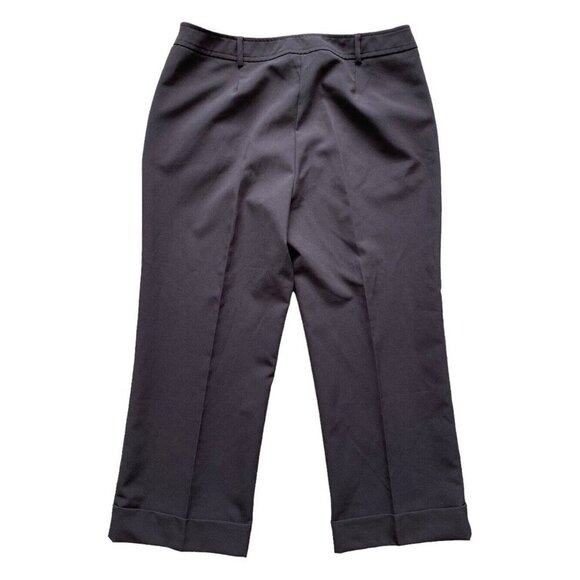 NY&C Womens Dark Brown Cuffed Straight Leg Dress Pants Career Size 10 Inseam 25" - Picture 2 of 4
